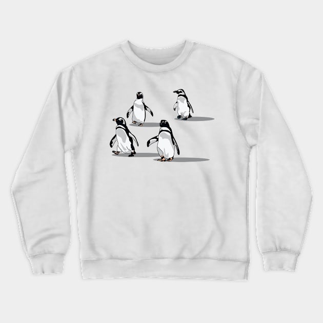 Penguin Pals: 3D-Inspired Vector Art Crewneck Sweatshirt by Fun Funky Designs